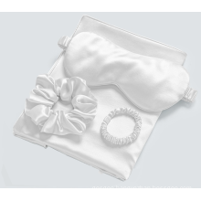 Satin Silk Pillowcase & Sleep Eye Patch and Scrunchie for Hair and Skin
